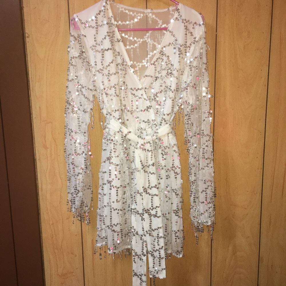 White sparkly dress